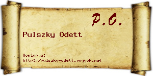 Pulszky Odett névjegykártya